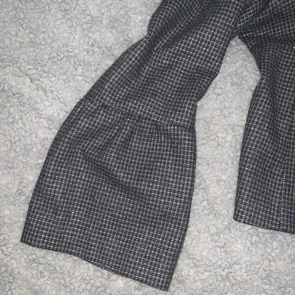 Vintage 90s Helene Berman Tweed Jacket Bell Sleeve Empire Waist Size L Grey Rare - Picture 4 of 8